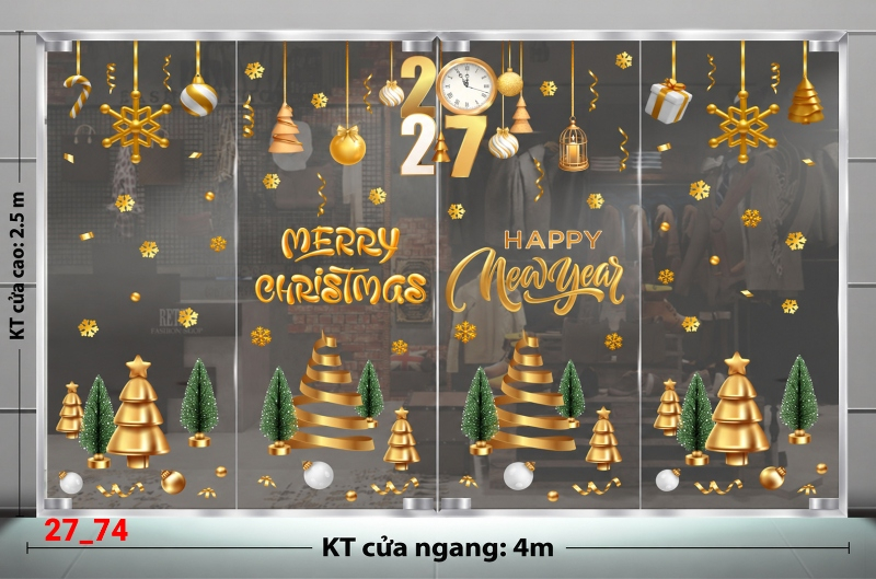 Decal dán tường Decal dán Noel combo số 74