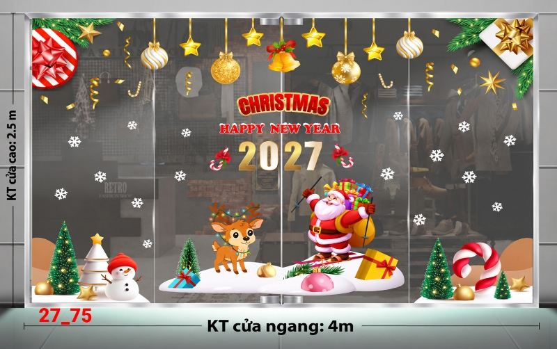 Decal dán tường Decal dán Noel combo số 75