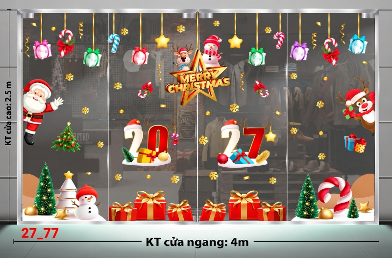Decal dán tường Decal dán Noel combo số 77