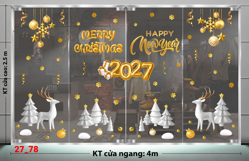 Decal dán tường Decal dán Noel combo số 78