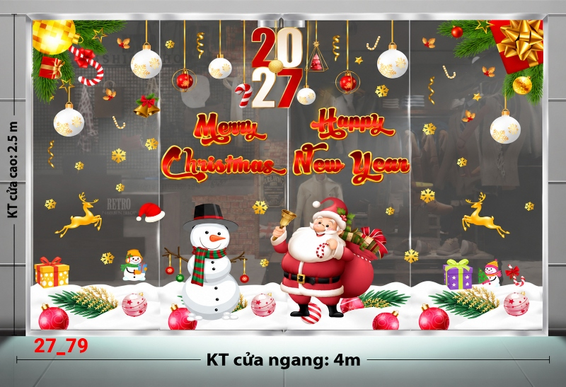Decal dán tường Decal dán Noel combo số 79
