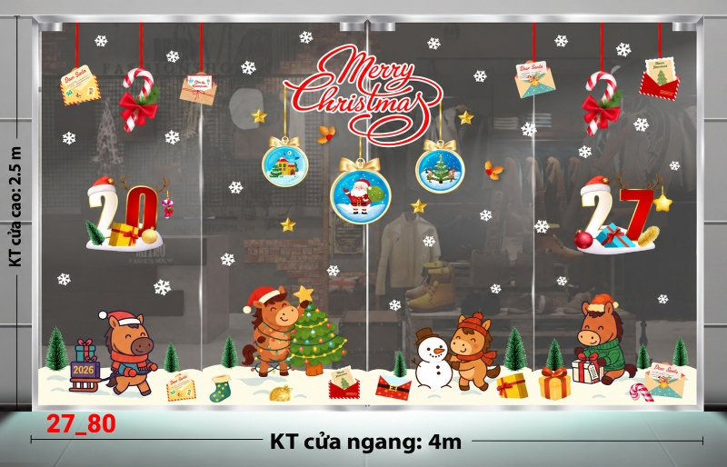 Decal dán tường Decal dán Noel combo số 80