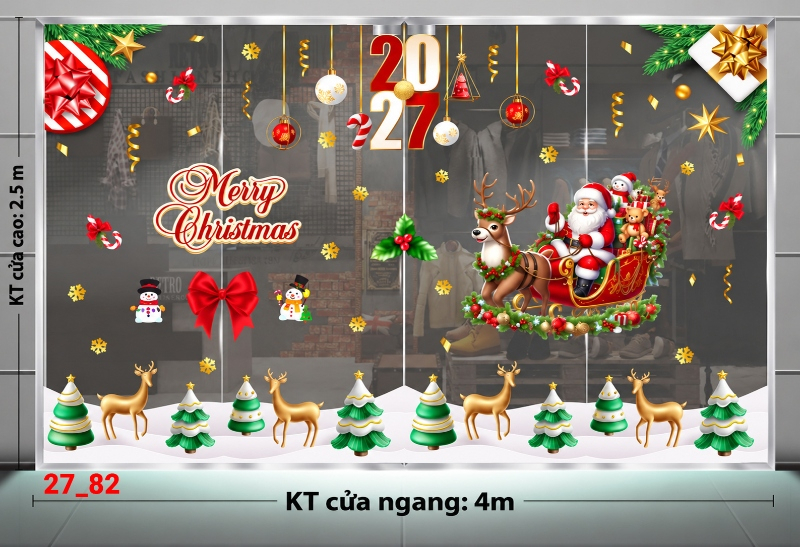 Decal dán tường Decal dán Noel combo số 82