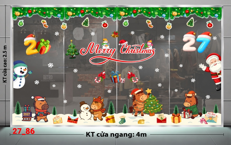 Decal dán tường Decal dán Noel combo số 86
