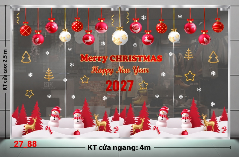 Decal dán tường Decal dán Noel combo số 88