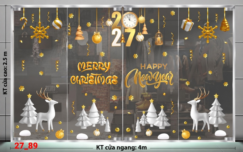 Decal dán tường Decal dán Noel combo số 89