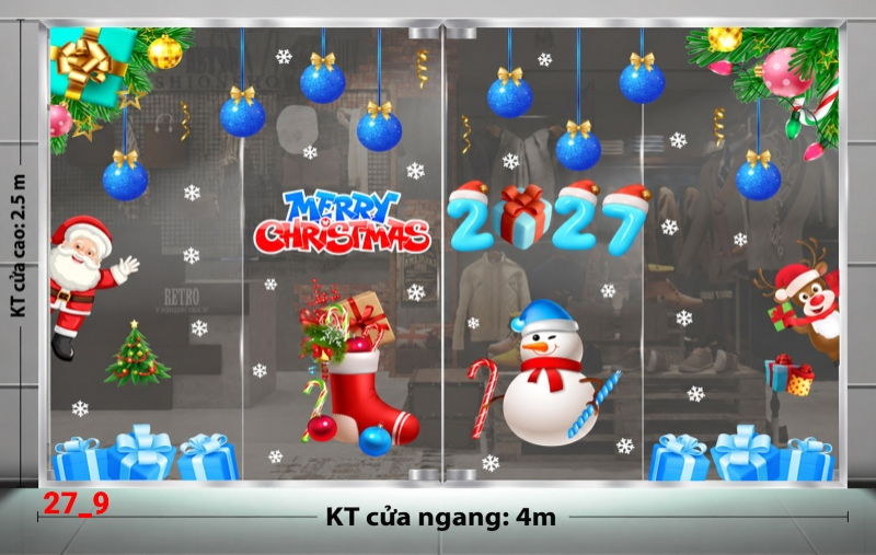 Decal dán tường Decal dán Noel combo số 9