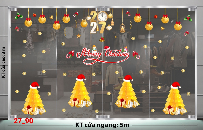 Decal dán tường Decal dán Noel combo số 90
