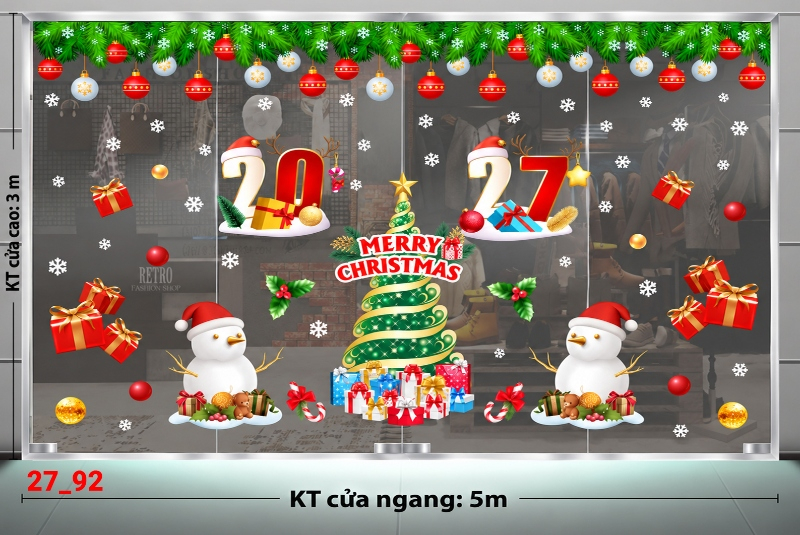 Decal dán tường Decal dán Noel combo số 92