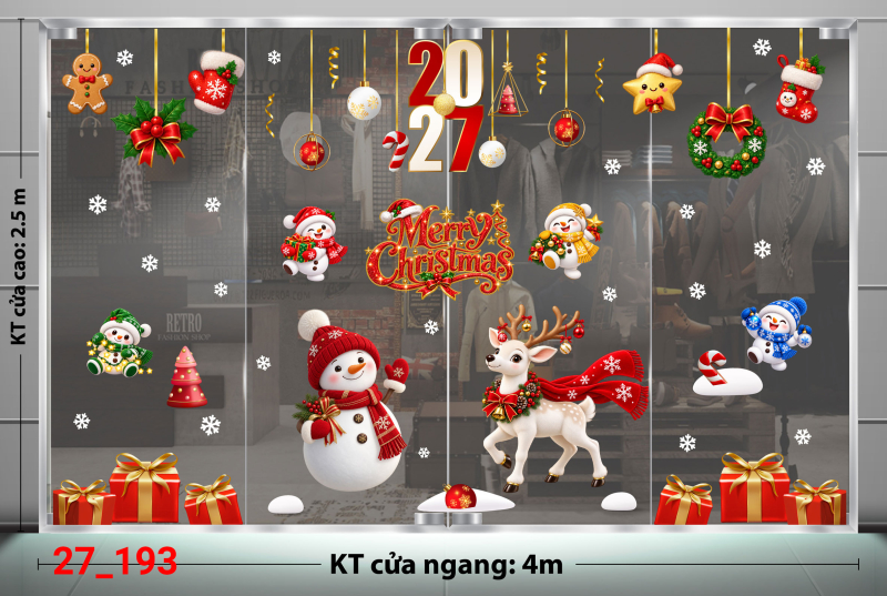 Decal dán tường Decal dán Noel combo số 193