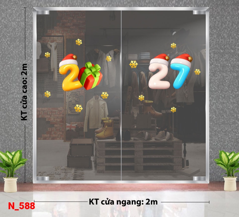 Decal dán tường Decal dán Noel số 588