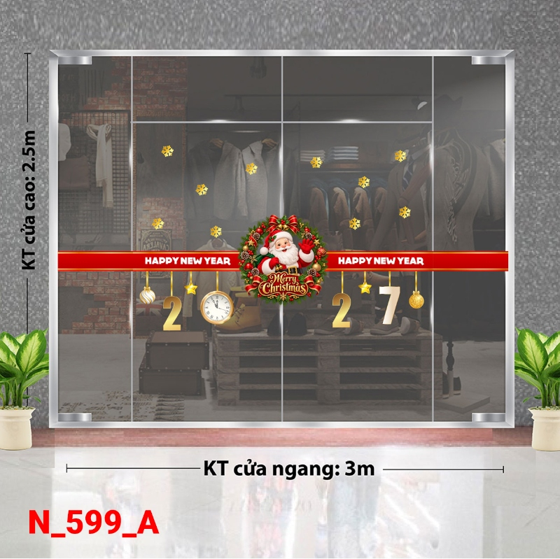 Decal dán tường Decal dán Noel số  599A