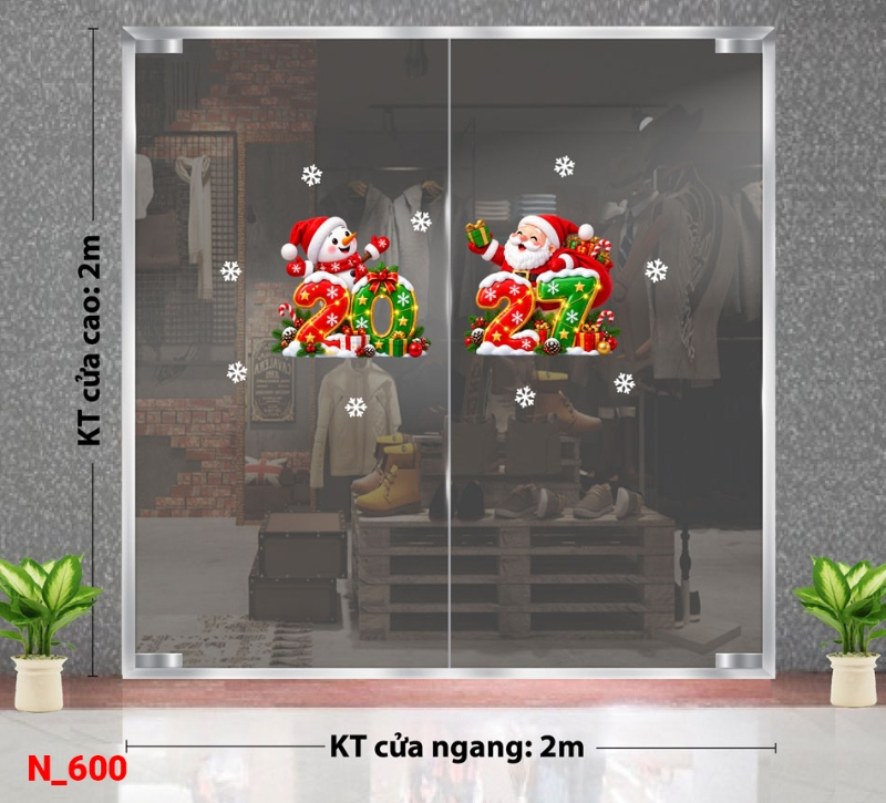 Decal dán tường Decal dán Noel số  600
