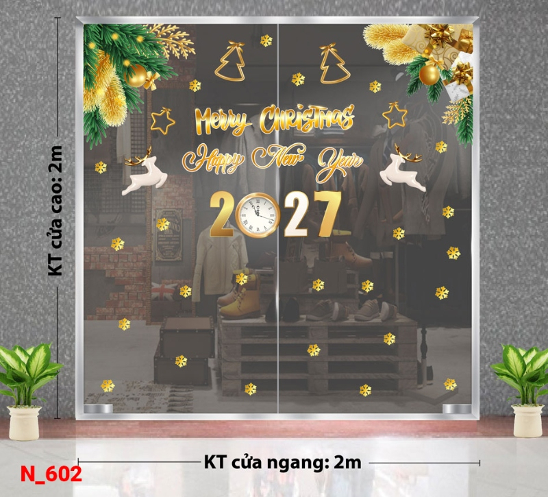 Decal dán tường Decal dán Noel số 602