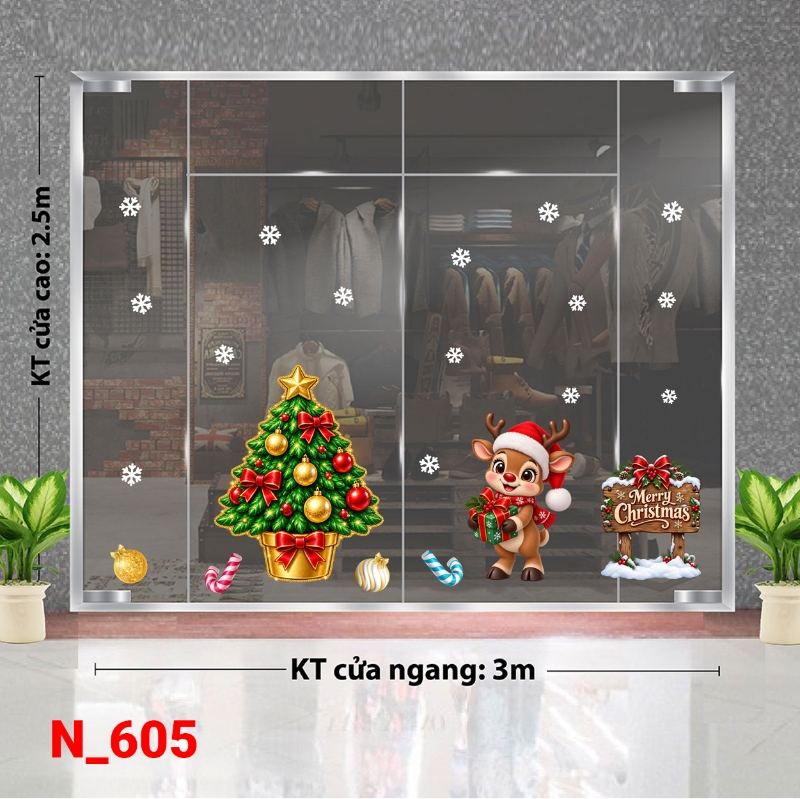 Decal dán tường Decal dán Noel số 605