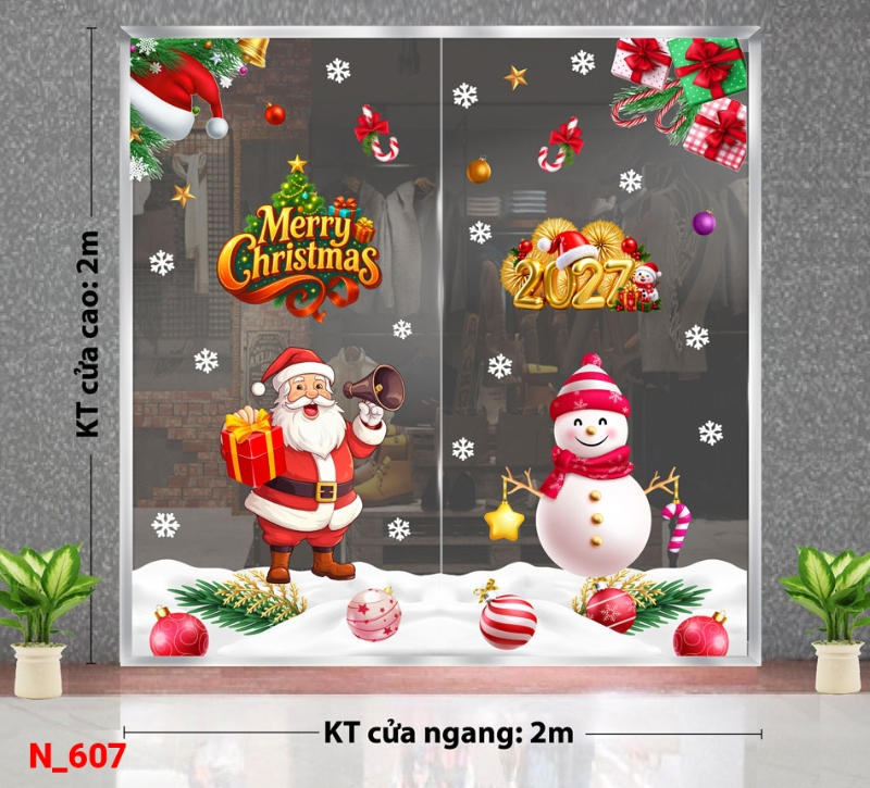 Decal dán tường Decal dán Noel số 607