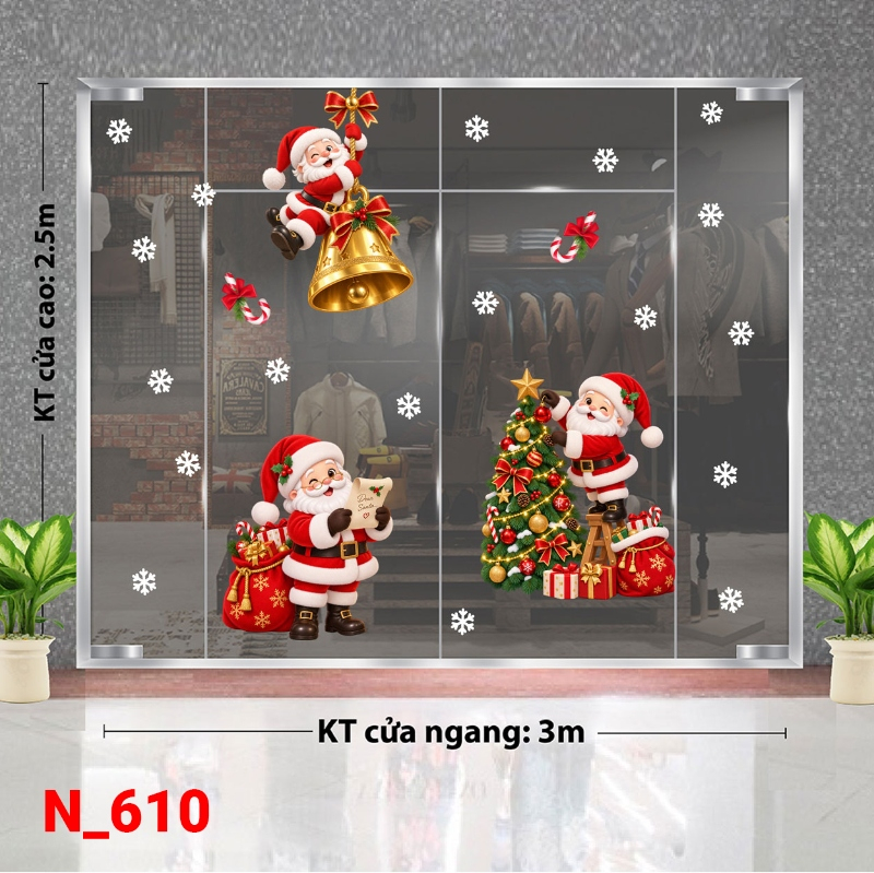 Decal dán tường  Decal dán Noel số 610