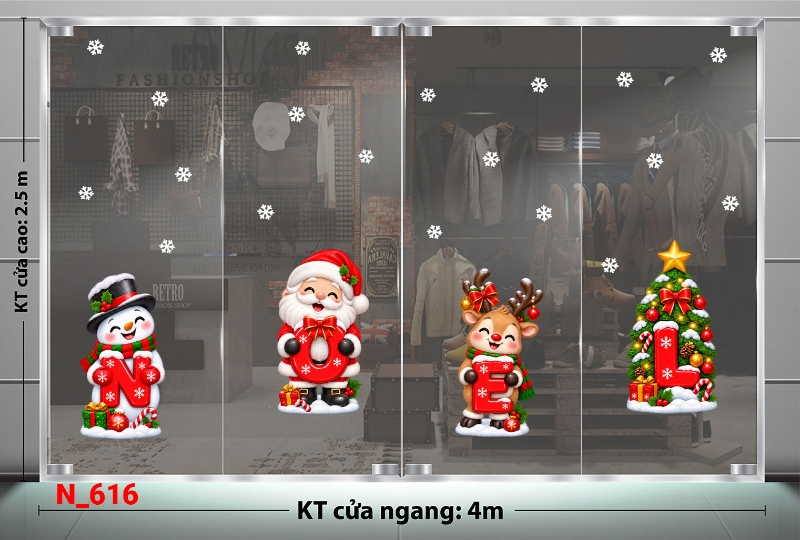 Decal dán tường Decal dán Noel số 616