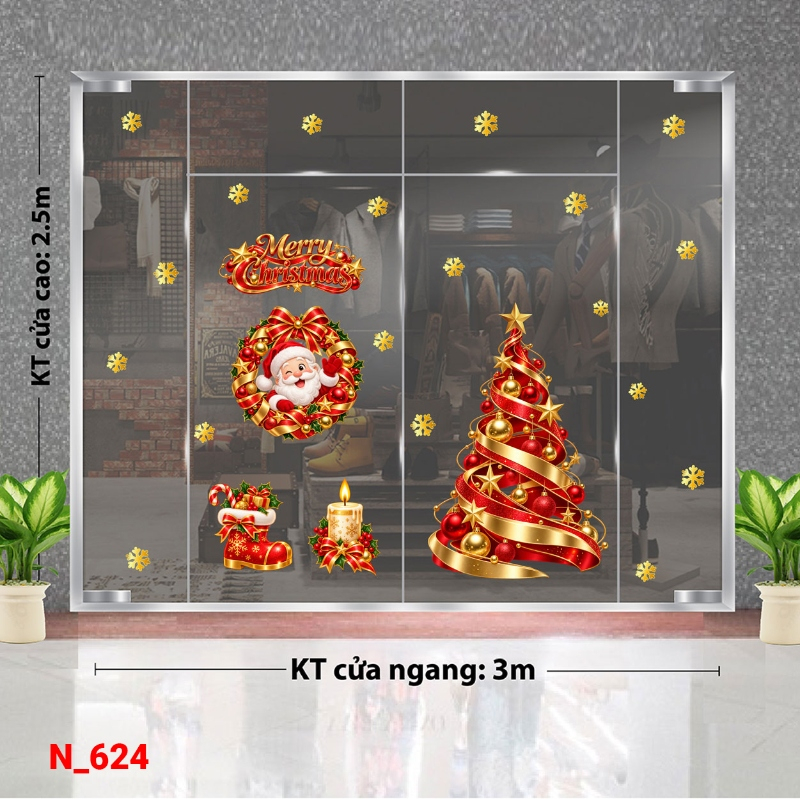 Decal dán tường Decal dán Noel số 624
