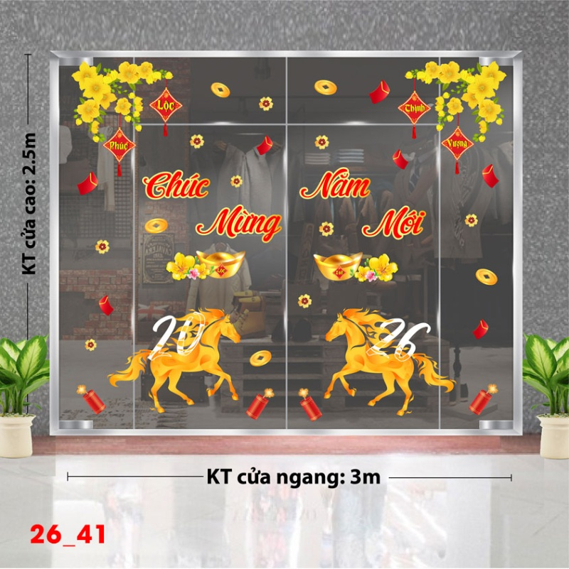 Decal dán tường Decal dán Tết -   Tết xuân Combo 41