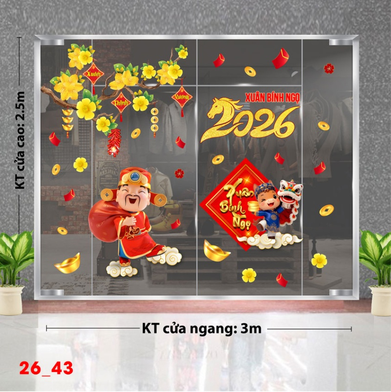 Decal dán tường Decal dán Tết -   Tết xuân Combo 43