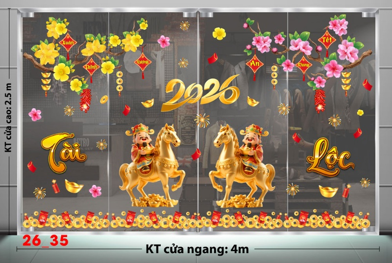Decal dán tường Decal dán Tết - Tết xuân combo 35