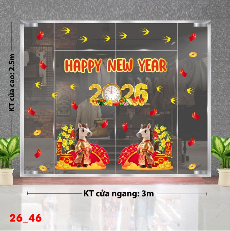 Decal dán tường Decal dán Tết - Tết xuân Combo 46