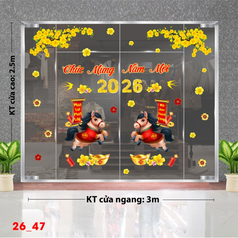 Decal dán tường Decal dán Tết - Tết xuân Combo 47