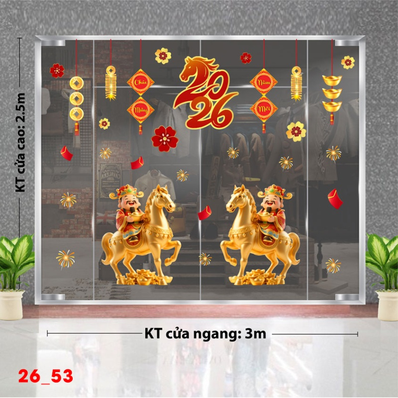 Decal dán tường Decal dán Tết - Tết xuân Combo 53