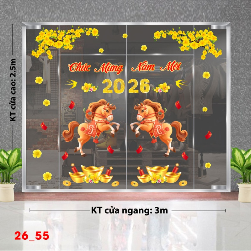 Decal dán tường Decal dán Tết - Tết xuân Combo 55