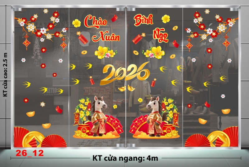 Decal dán tường Decal dán Tết - Tết xuân combo số 12