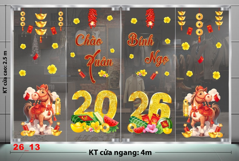 Decal dán tường Decal dán Tết - Tết xuân combo số 13