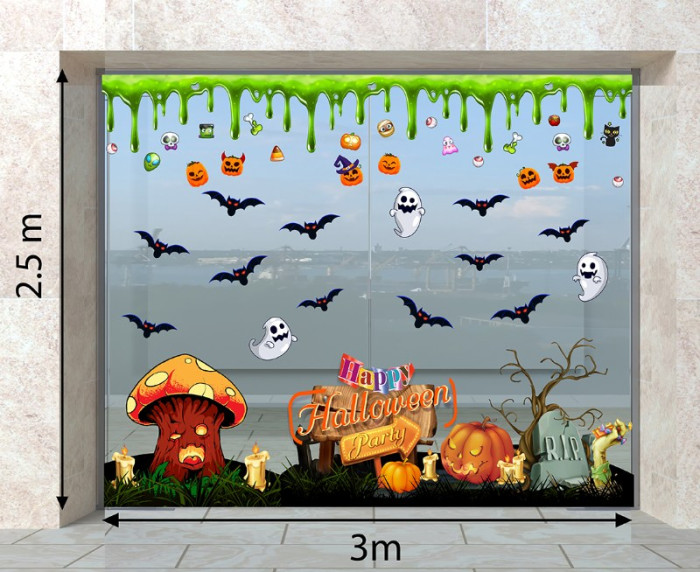 Decal dán tường Decal Halloween - Những bóng ma đang đùa vui