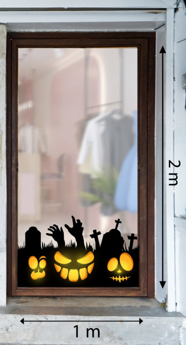 Decal dán tường Decal Halloween- Bàn tay đen