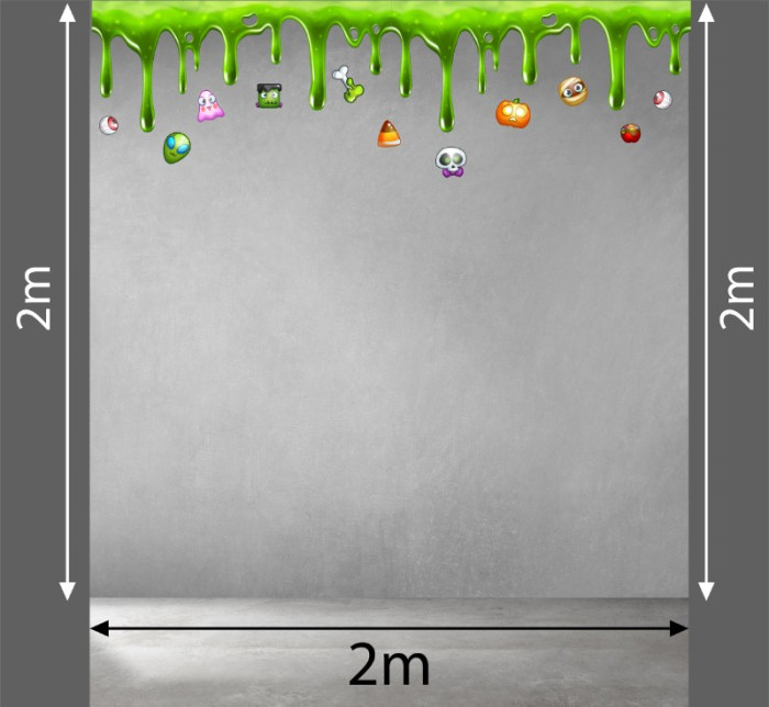 Decal dán tường Decal Halloween- slime  xanh halloween