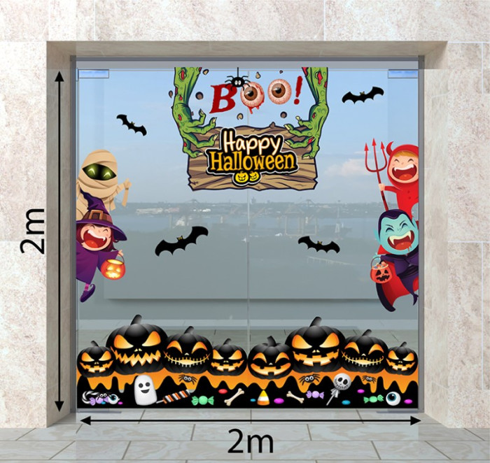 Decal dán tường Decal Halloween chân bí ma