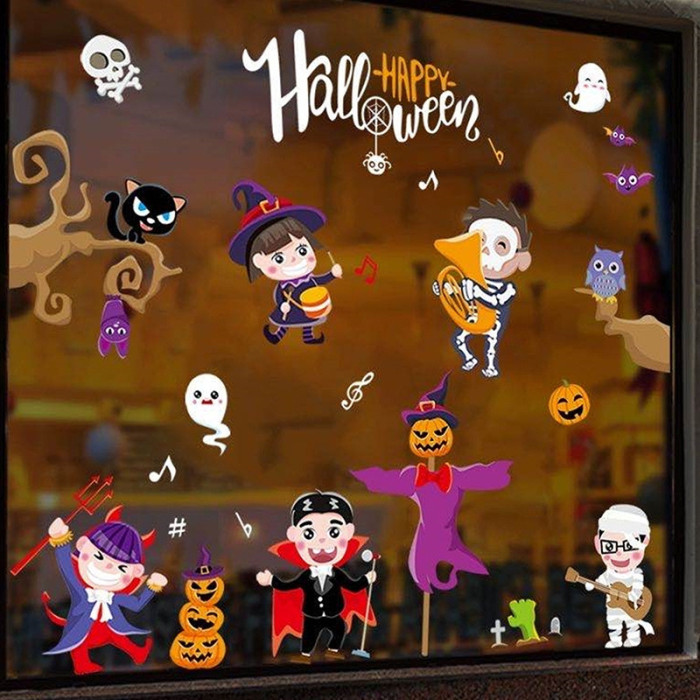 Decal dán tường Decal halloween bạn bè ca hát