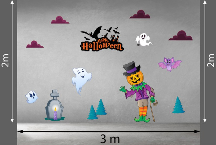 Decal dán tường Decal Halloween-Con ma trắng