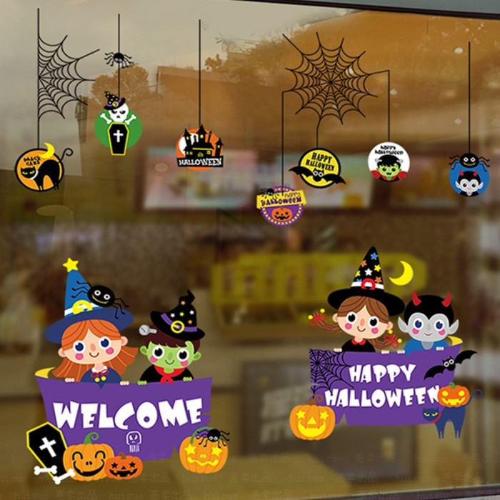 Decal dán tường Decal halloween Dây treo mạng nhện