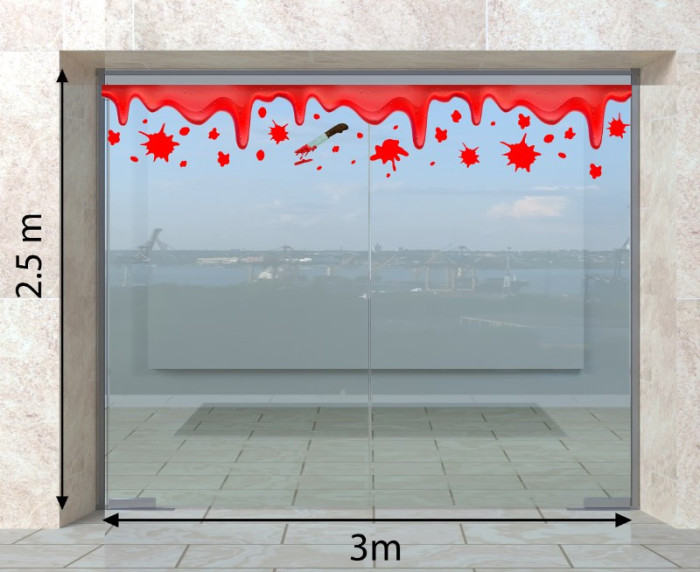 Decal dán tường Decal Halloween-slime 3m