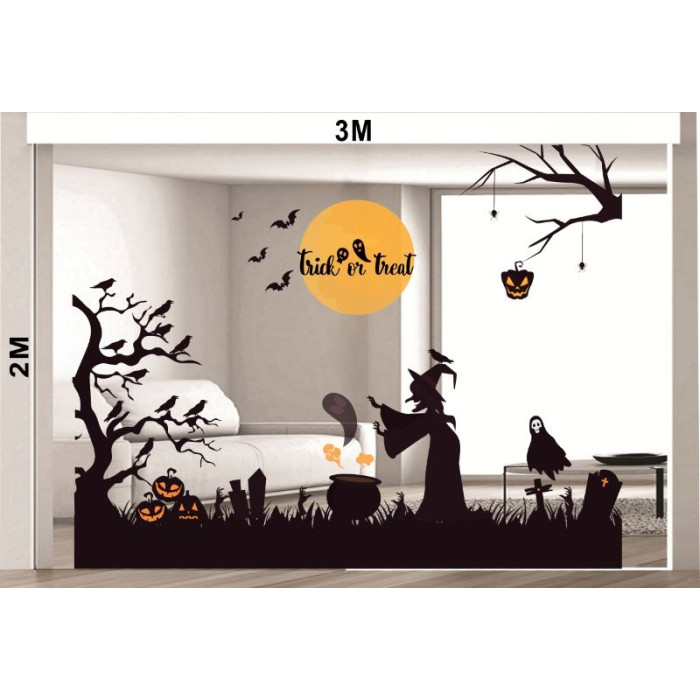 Decal dán tường Decal halloween trick treat 4