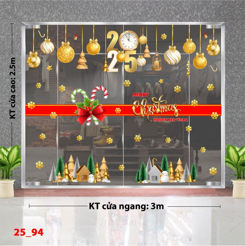 Decal dán tường Decal  Noel   combo 94 3m 