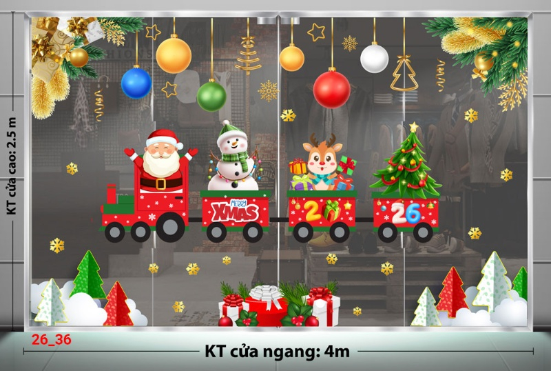 Decal dán tường Decal Noel  Combo 36