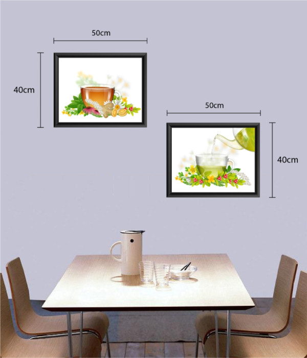 Decal dán tường Decal tách trà và sắc hoa