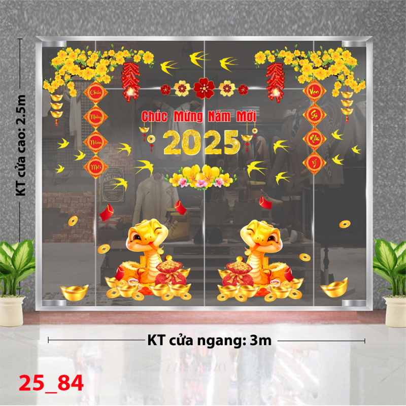 Decal dán tường Decal tết 2025 - Combo 84