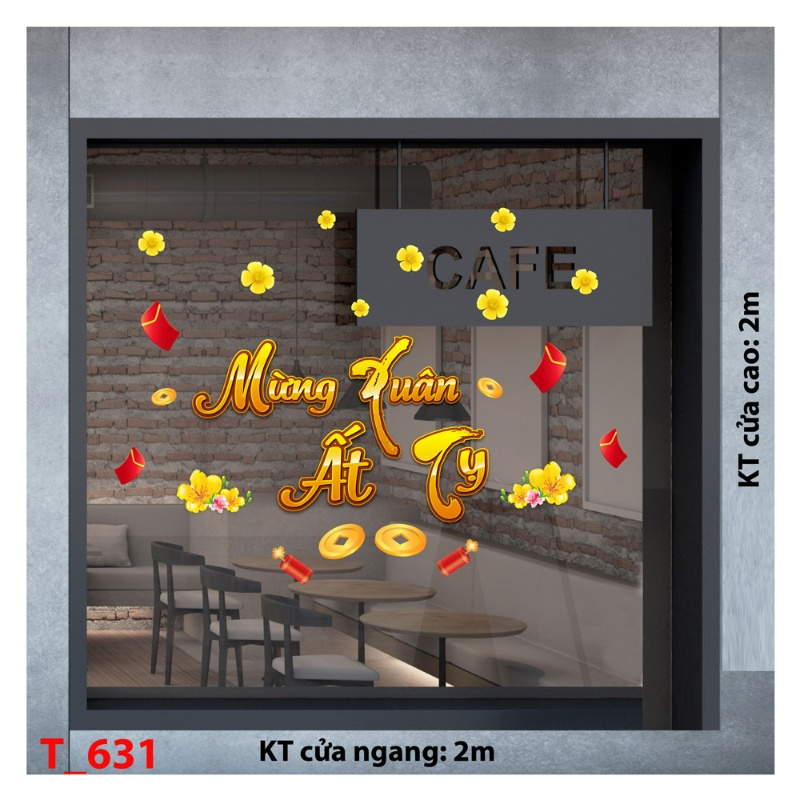 Decal dán tường  Decal tết 2025 - Tết 631