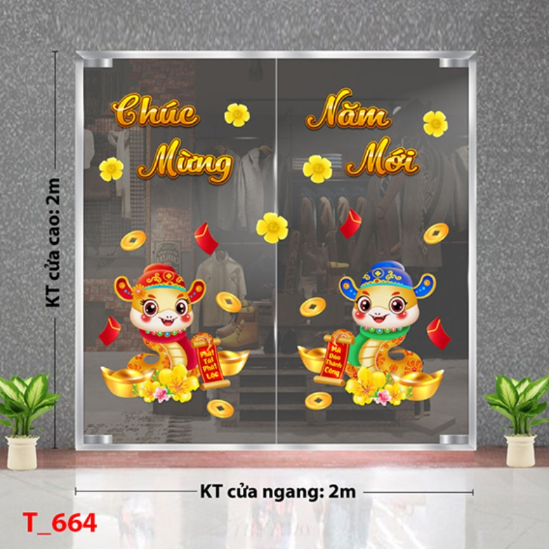 Decal dán tường Decal tết 2025 -  