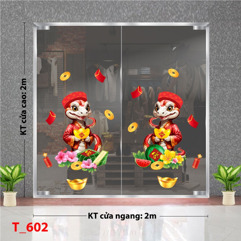 Decal dán tường         Decal tết 2025  -Tết 602