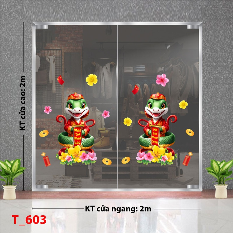 Decal dán tường         Decal tết 2025 -Tết 603