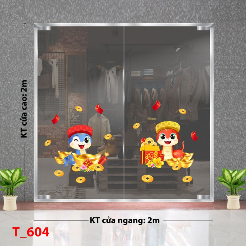 Decal dán tường         Decal tết 2025  -Tết 604